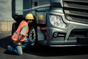 33894253 - truck driver preparing his truck